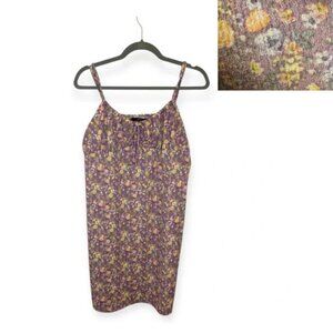 Vero Moda Y2K Floral Crinkle Slip Mini Dress Preppy Coquette | Jrs XL / S